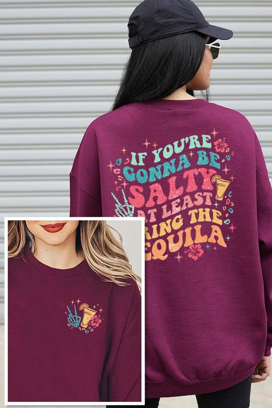 Tequila Front Back Graphic Fleece Sweatshirts Color Bear