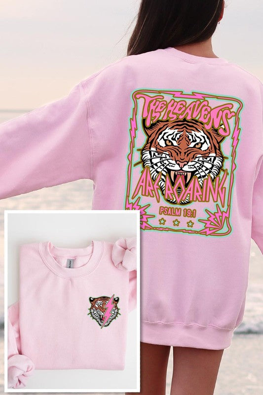 Tiger Front Back Graphic Fleece Sweatshirts Color Bear