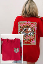 Tiger Front Back Graphic Fleece Sweatshirts Color Bear