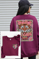 Tiger Front Back Graphic Fleece Sweatshirts Color Bear