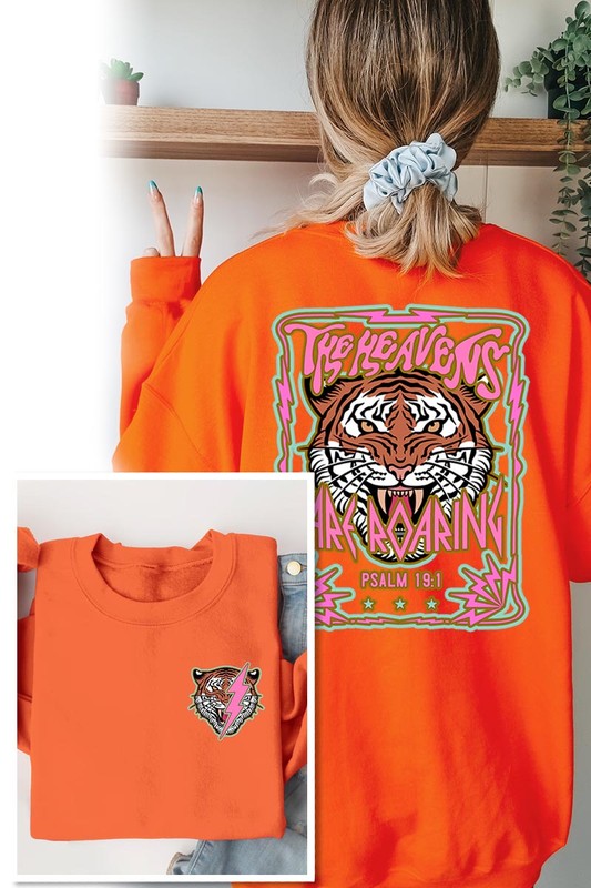 Tiger Front Back Graphic Fleece Sweatshirts Color Bear