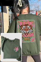 Tiger Front Back Graphic Fleece Sweatshirts Color Bear