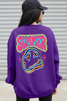 Summer Face Back Graphic Fleece Sweatshirts Color Bear