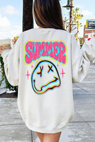 Summer Face Back Graphic Fleece Sweatshirts Color Bear