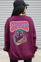 Summer Face Back Graphic Fleece Sweatshirts Color Bear