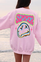 Summer Face Back Graphic Fleece Sweatshirts Color Bear