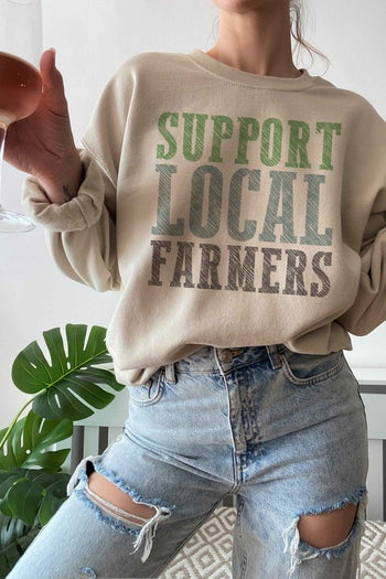 SUPPORT LOCAL FARMERS GRAPHIC SWEATSHIRT ALPHIA