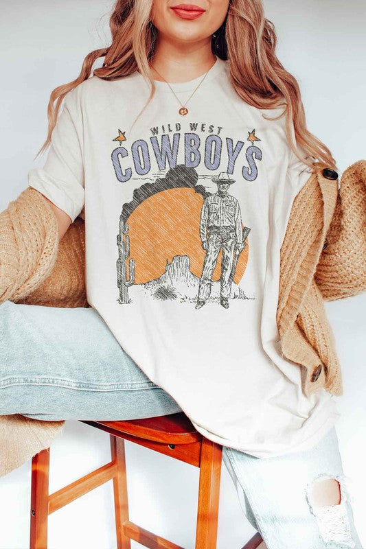 WILD WEST COWBOYS WESTERN GRAPHIC TEE ROSEMEAD LOS ANGELES CO