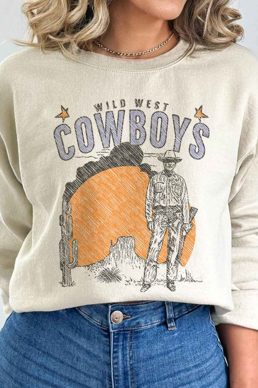 WILD WEST COWBOYS WESTERN GRAPHIC SWEATSHIRT ROSEMEAD LOS ANGELES CO