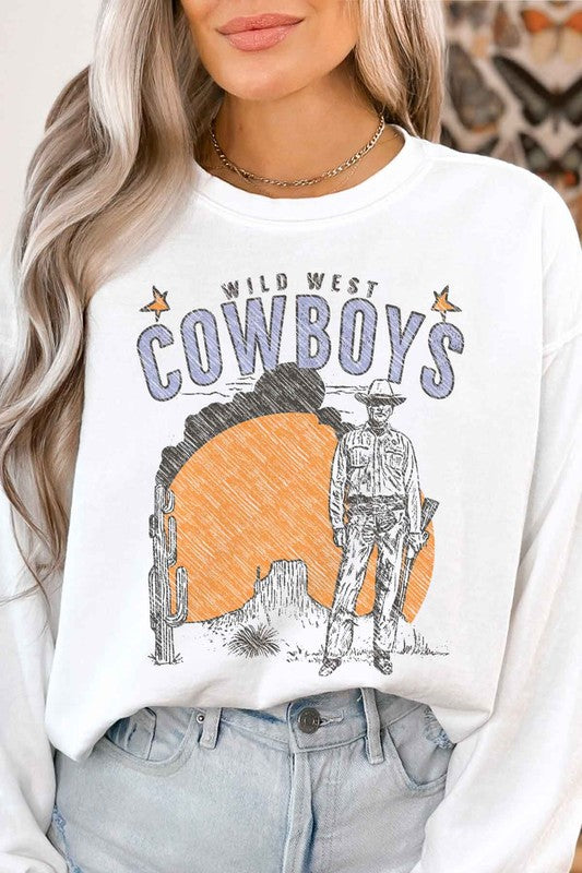 WILD WEST COWBOYS WESTERN GRAPHIC SWEATSHIRT ROSEMEAD LOS ANGELES CO