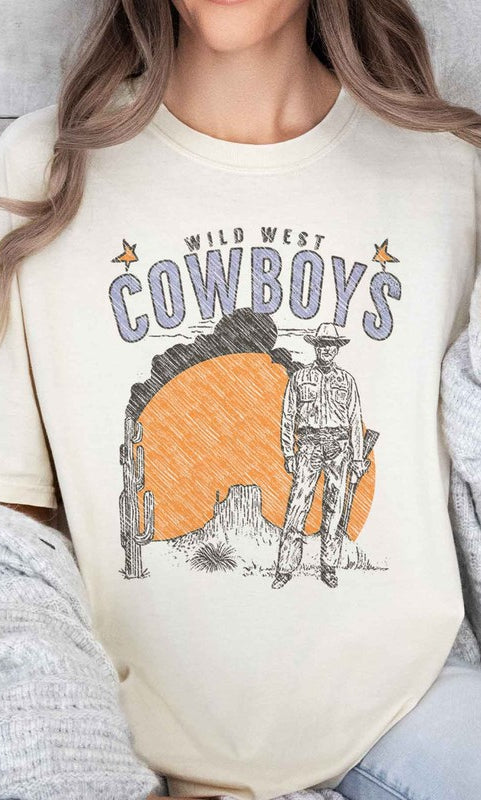 WILD WEST COWBOYS WESTERN OVERSIZED GRAPHIC TEE ROSEMEAD LOS ANGELES CO
