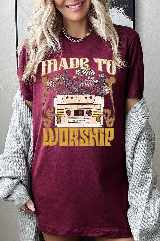 Worship Psalm Cassette Christian Graphic T Shirts Color Bear