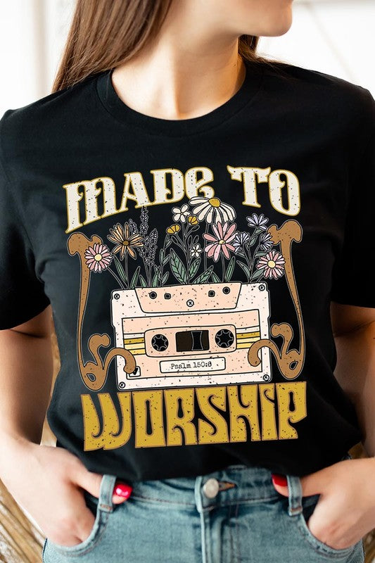 Worship Psalm Cassette Christian Graphic T Shirts Color Bear