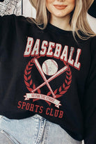 Baseball Sports Club Graphic Fleece Sweatshirts Color Bear