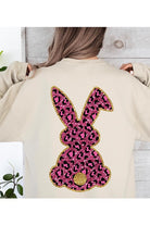 Easter Bunny Faux Glitter Back Graphic Sweatshirts Color Bear