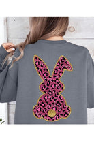 Easter Bunny Faux Glitter Back Graphic Sweatshirts Color Bear