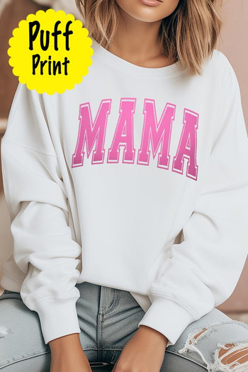 Puff Print Pink Mama Graphic Sweatshirt Cali Boutique