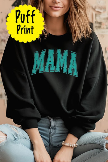 Puff Print Teal Mama Graphic Sweatshirt Cali Boutique