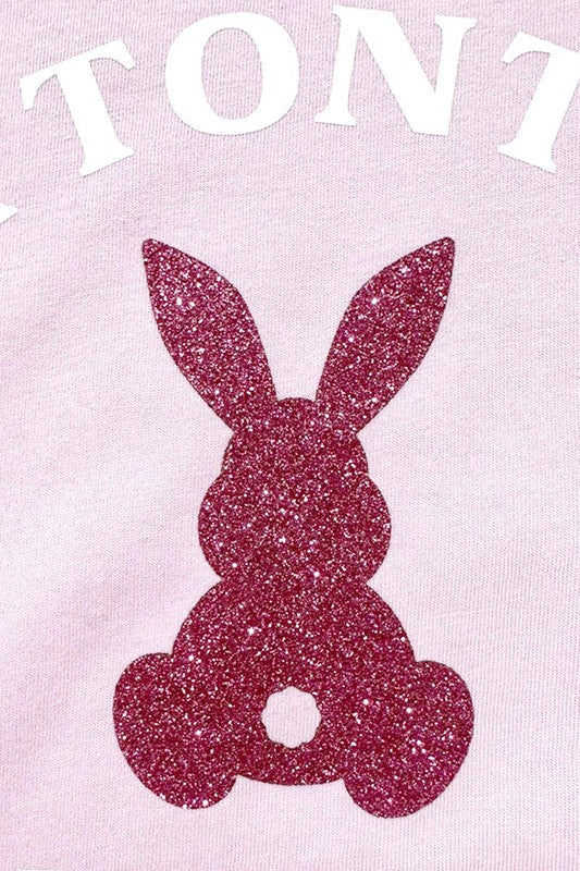 Easter Bunny Glitter Graphic Fleece Sweatshirts Color Bear