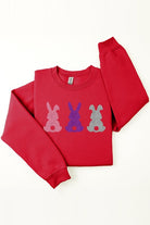 Easter Bunny Glitter Graphic Fleece Sweatshirts Color Bear