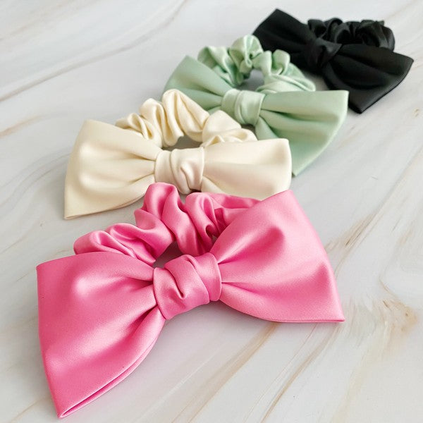 Satin Bow Tie Hair Scrunch Ellison and Young