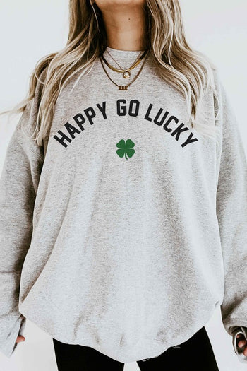 HAPPY GO LUCKY ST PATRICKS GRAPHIC SWEATSHIRT ALPHIA