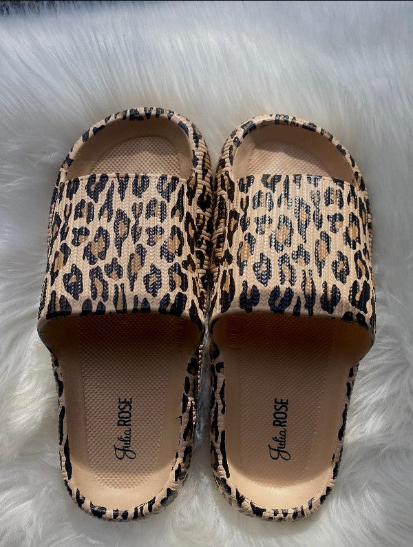 Brown Leopard Insanely Comfy Slides Julia Rose
