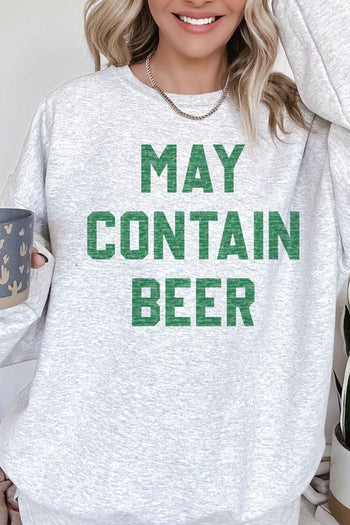 MAY CONTAIN BEER ST PATRICKS OVERSIZED SWEATSHIRT ALPHIA