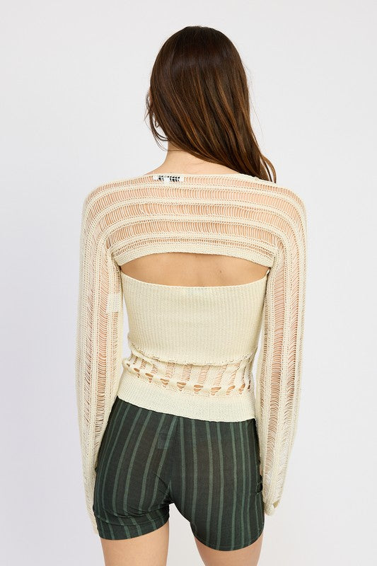 DISTRESSED SWEATER TUBE TOP Emory Park