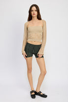 DISTRESSED SWEATER TUBE TOP Emory Park