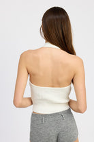 RIBBED HALTER NECK TOP Emory Park