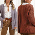 chunky cable knit oversize cardigan EG fashion