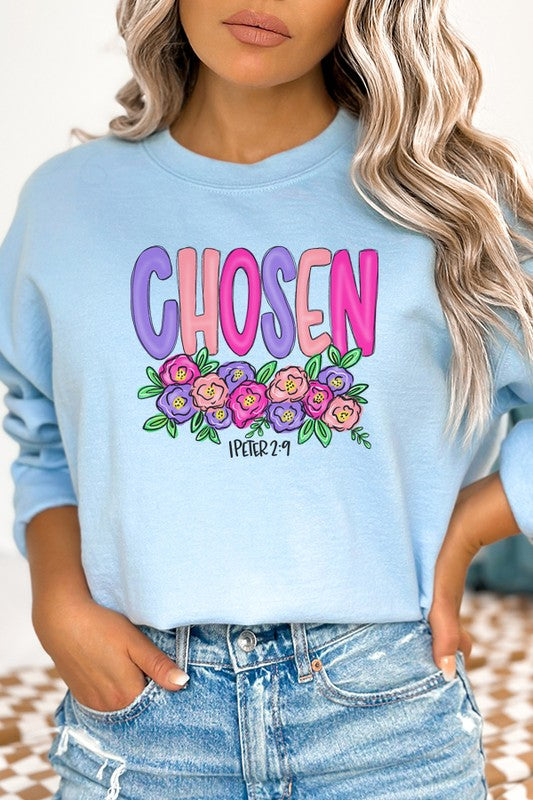 Easter Colorful Chosen Floral Sweatshirt Cali Boutique