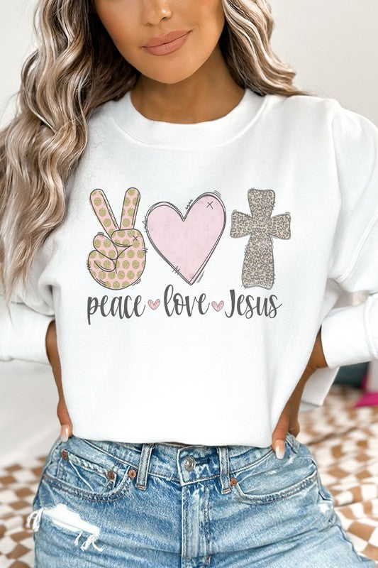 Easter Peace Love Jesus Graphic Sweatshirt Cali Boutique