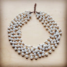 Five Strand Glass Pearl Collar-Length Necklace The Jewelry Junkie