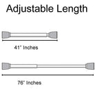 Silver Adjustable Tension Curtain Rod 41-76 inches Home Mart Goods