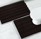 2PC Coffee Soft Cozy Plush Chenille Bath Mat Set Home Mart Goods