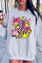 Smile Face Softball Graphic Fleece Sweatshirts Color Bear