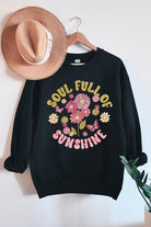 Soul Sunshine Floral Graphic Fleece Sweatshirts Color Bear