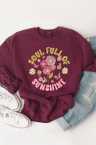 Soul Sunshine Floral Graphic Fleece Sweatshirts Color Bear