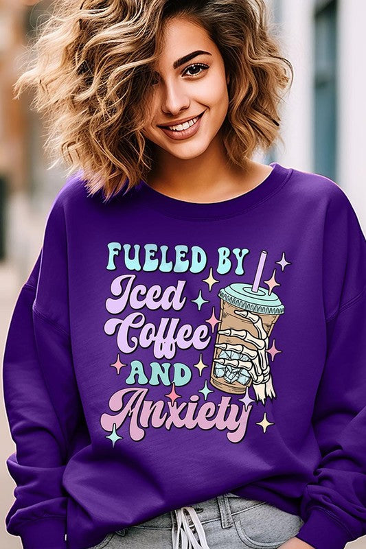 Iced Coffee Skeleton Graphic Fleece Sweatshirts Color Bear