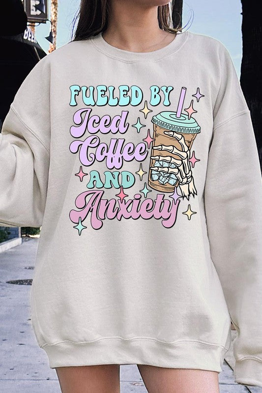 Iced Coffee Skeleton Graphic Fleece Sweatshirts Color Bear