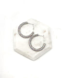 Silver Iridescent Glitter Hoop Earrings Baubles by B