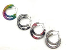 Rainbow Glitter Hoop Earrings St Patricks Day Baubles by B