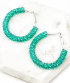 Aqua Glitter Hoop Earrings Baubles by B