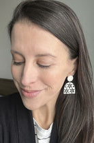 Neutral Flower Acrylic Statement Earrings Baubles by B