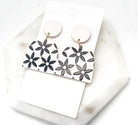 Neutral Flower Acrylic Statement Earrings Baubles by B