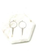 Silver Spike Hoop Metal Earrings Baubles by B