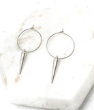 Silver Spike Hoop Metal Earrings Baubles by B