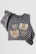 Mama Hearts Checker Graphic Fleece Sweatshirts Color Bear